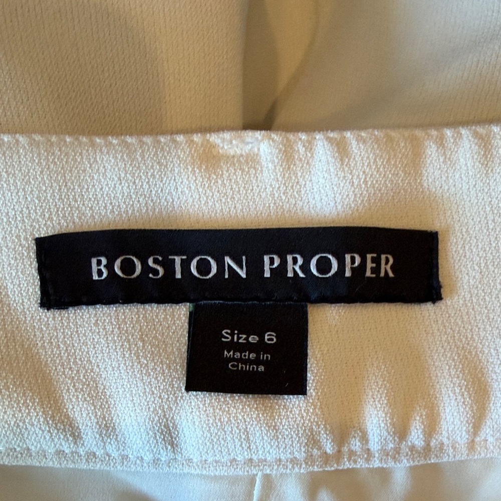 Boston Proper Ivory Wide-Leg Trousers - Picture 8 of 9